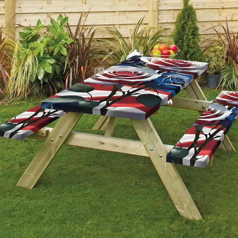 Outdoor Table Bench Set, Picnic Table Bench Set, Decorative Design Enhances Any Setting, Easy Care Long-lasting Elegance 6