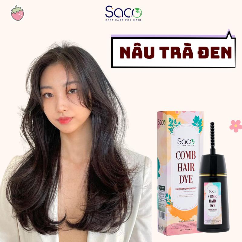 Dầu nhuộm tóc màu Nâu Trà Đen SACO Đổi Màu Tóc