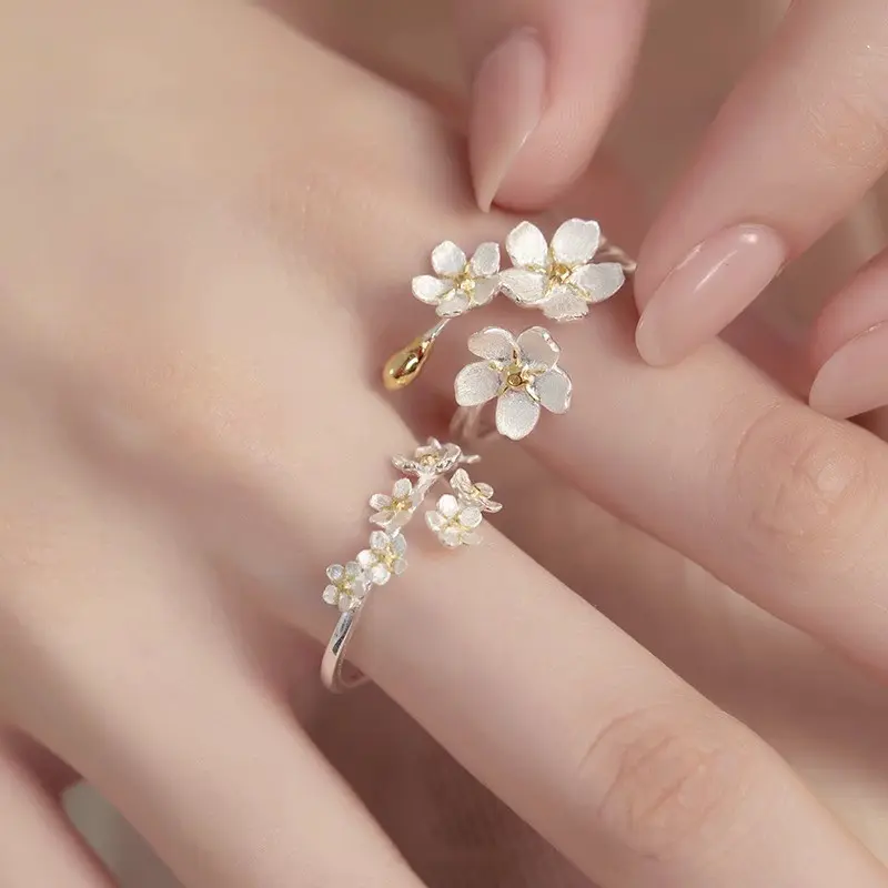 Nhẫn Hoa, Ba Chiều, Thiết Kế Hoa Diên Vĩ, Bạc, Phong Cách Trung Cổ Pháp Cổ Điển, Phong Cách Tòa Án Châu Âu, Nhẫn Hở Cỡ Lớn