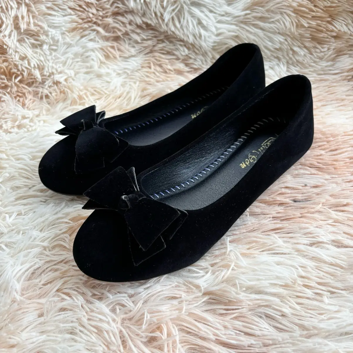 giày búp bê mũi tròn nơ xinh 3 cánh Giày Bệt - phom nhỏ nên tăng 1 size