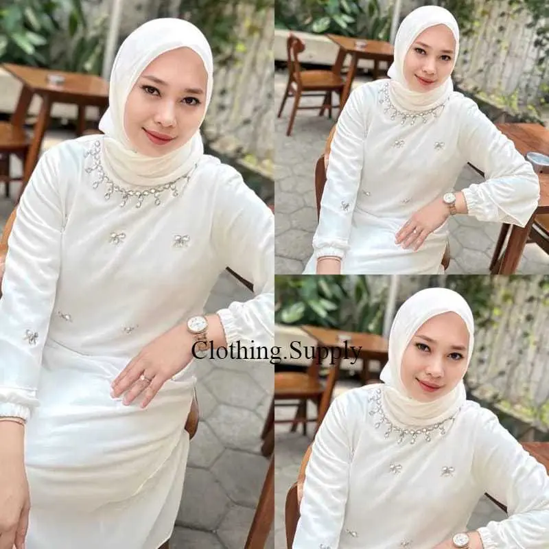 GAMIS MALAYSIA CERUTY FAYZA PAYET DRESS KONDANGAN DRESS PESTA DRESS MALAY TERBARU Muslim Wanita Dewasa Lebaran 0
