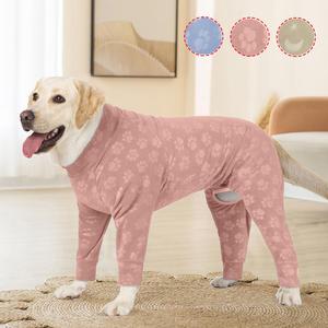 Mono para mascotas con estampado de huella, ropa cómoda y suave para perros medianos y grandes, traje de recuperación para mascotas para Labrador Rottweiler Beagle