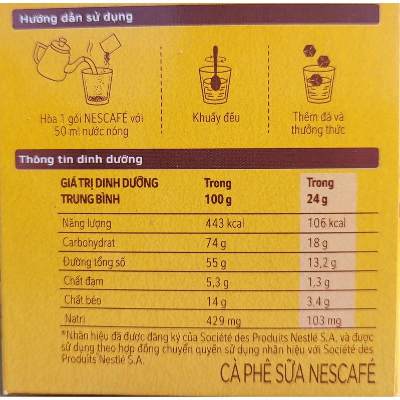 HỘP VÀNG MẪU MỚI (NESCAFE 240g / 10 gói) CÀ PHÊ SỮA ĐÁ HÒA TAN X 2 SÁNH QUYỆN Milk Ice Coffee 3