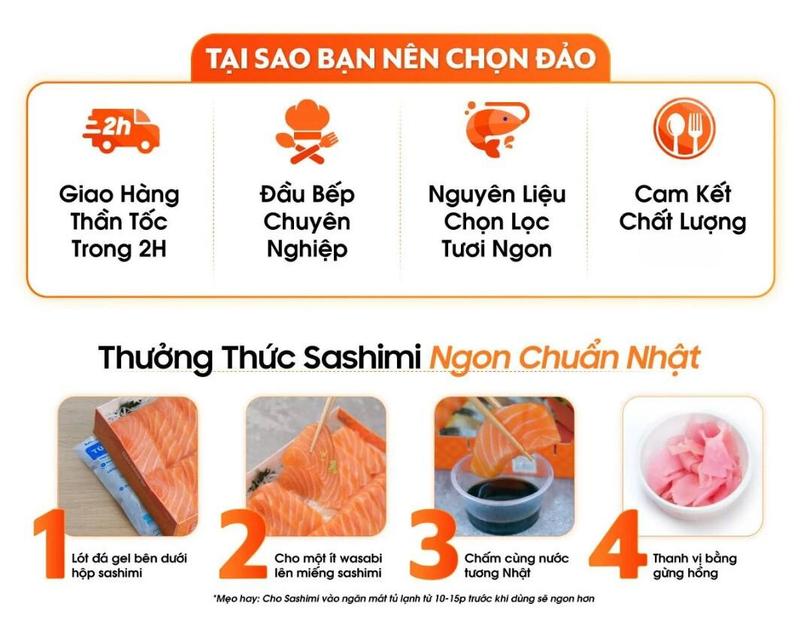 Product Introduction of [HCM - Giao 2H] Sashimi Cá Hồi 150g - 300g - 500g Tươi Ngon & Gia Vị Ăn Kèm - Đảo Hải Sản 34