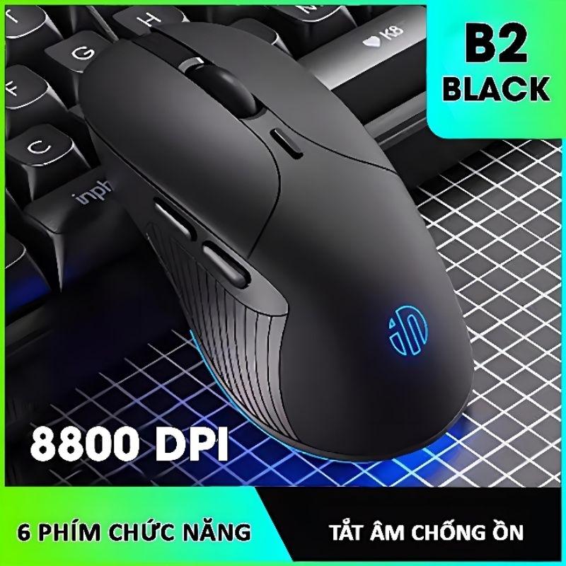 Chuột máy tính có dây TEKKIN B2 gaming silent tắt âm 6 nút bấm 8800 DPI có app laptop pc