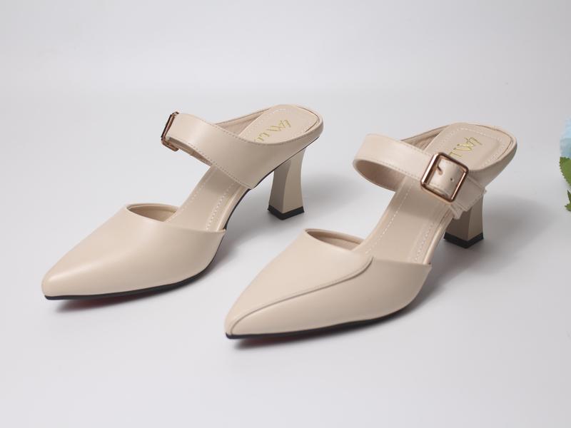  SỤC NỮ QUAI NGANG MŨI NHỌN size 35-42,cao gót 5P-7P  Nữ  GiàY DéP Shoes Cao Su Sandal Sandal  hở gót giàycaogót guốc nữ ,đế cao su chống trơn trượt đi mềm êm 