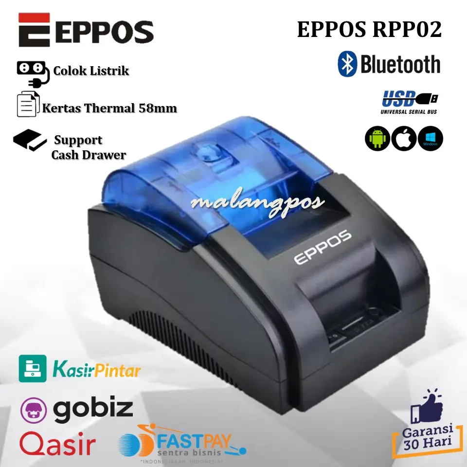 EPPOS Mini Printer Thermal Bluetooth EP-RPP02 58 MM Label Struk Kasir ...