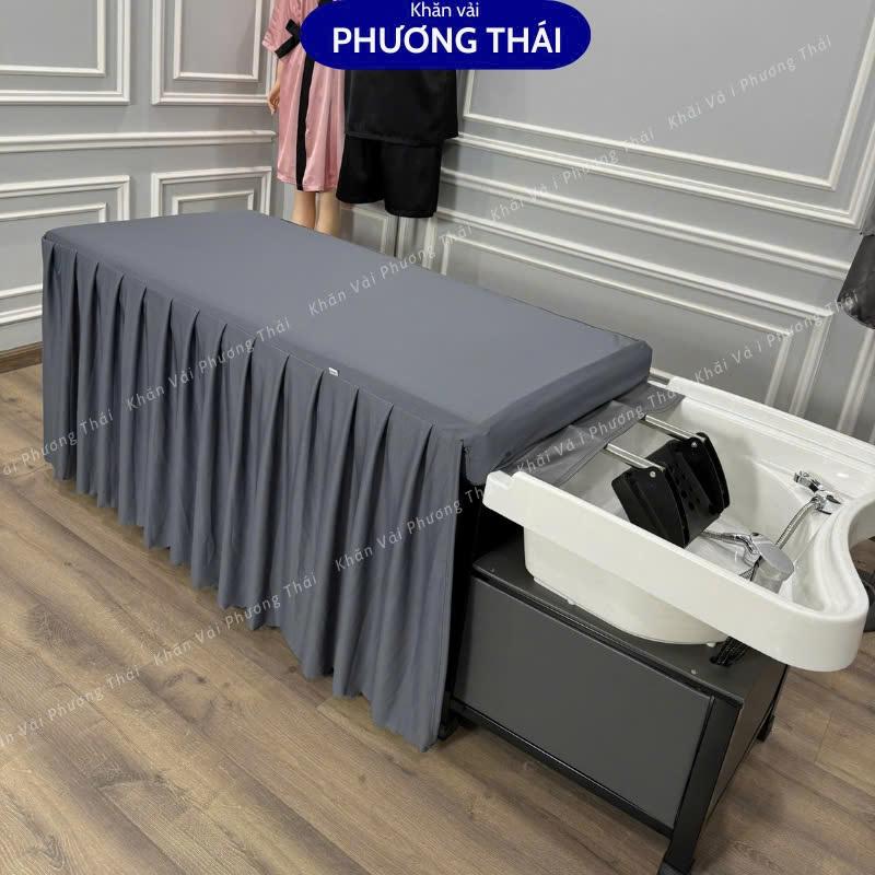 Ga giường gội đầu, ga giường gội 2in1 vải thun lạnh, co giãn 4 chiều