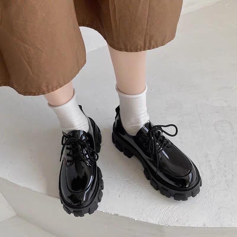 Giày boot nữ giá rẻ cổ thấp đẹp đế cao Hàn Quốc cao cấp JAENIA GD002 Shoes Cổ Cao giày oxford