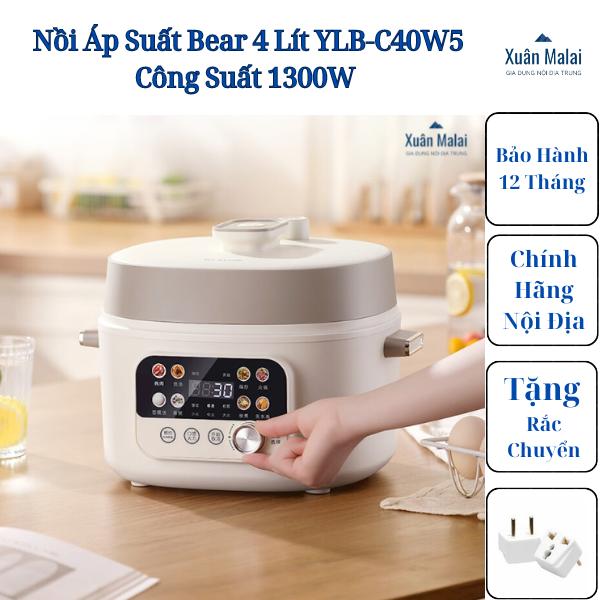 Nồi Áp Suất 4 Lít Bear Đa Năng YLB-C40W5 Bảo Hành 12 Tháng Bản Nội Địa nồi  áp