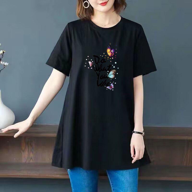 Product Introduction of Women's plus Size Fashionable Simple T-shirt Summer Loose Age-Reducing Top Printed Short-Sleeved Top 13