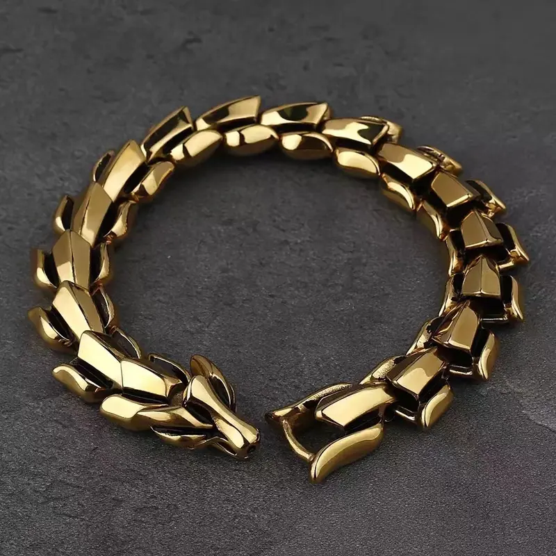 Gelang Naga Vintage Model Rantai Kualitas Import High Quality / Gelang Pria / Gelang Wanit Elegan Bracelets Hadiah 4