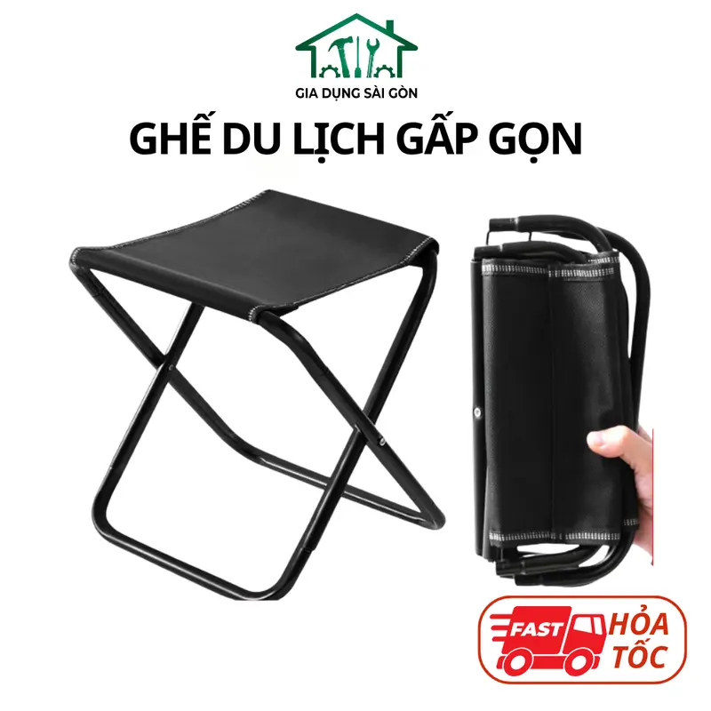 Ghế xếp dã ngoại gấp gọn có túi đựng tiện dụng – Chất liệu chắc chắn dễ dàng du lịch, câu cá, dã ngoại, xếp hàng đợi 0