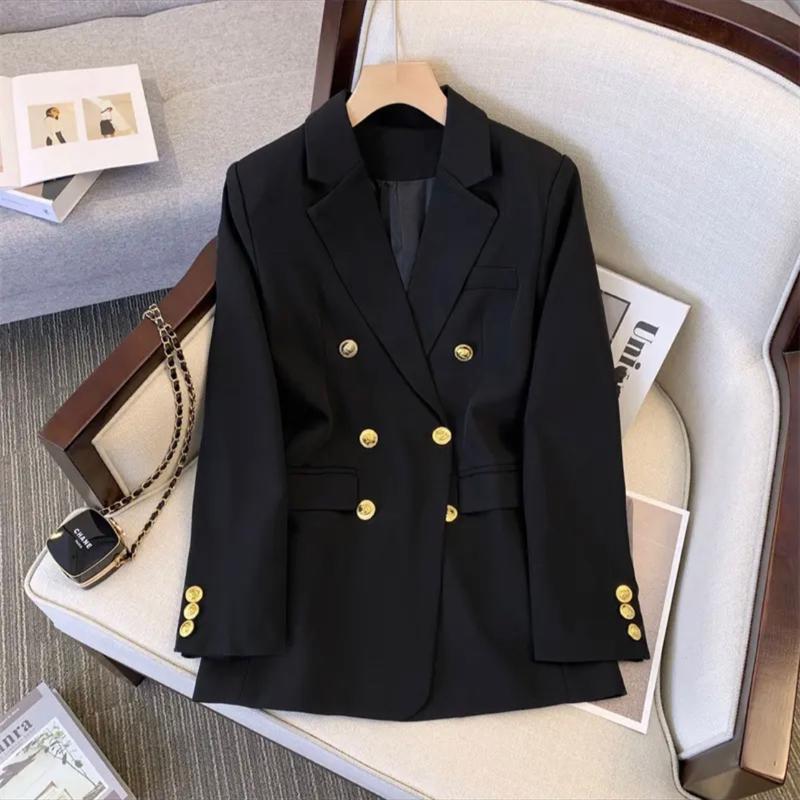 [kèm cài áo] Áo Blazer Áo Vest Nam Nữ 2 lớp Dài Cao cấp có Đệm Vai (có bigsz) Women Top Áo Khoác ĐEN  Kem