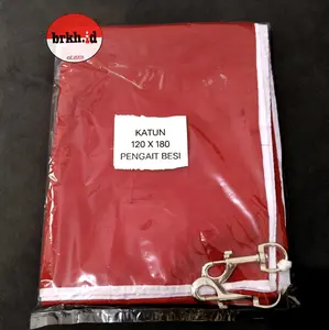 Bendera Merah Putih Premium 120x180-Pengait Besi - Bendera Indonesia Premium Jumbo Spanduk Dekorasi Kain