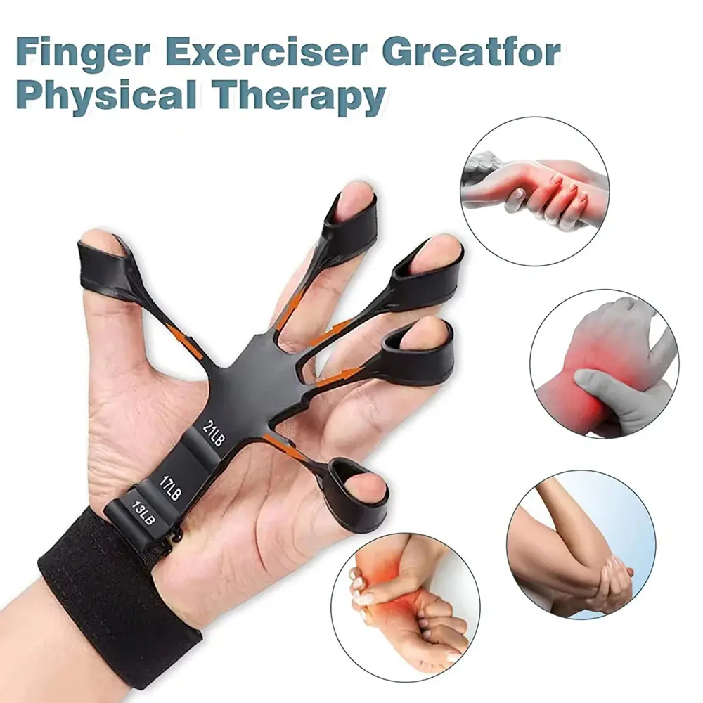 HANGPING Silicone Finger Grip Exerciser Adjustable Strengthener