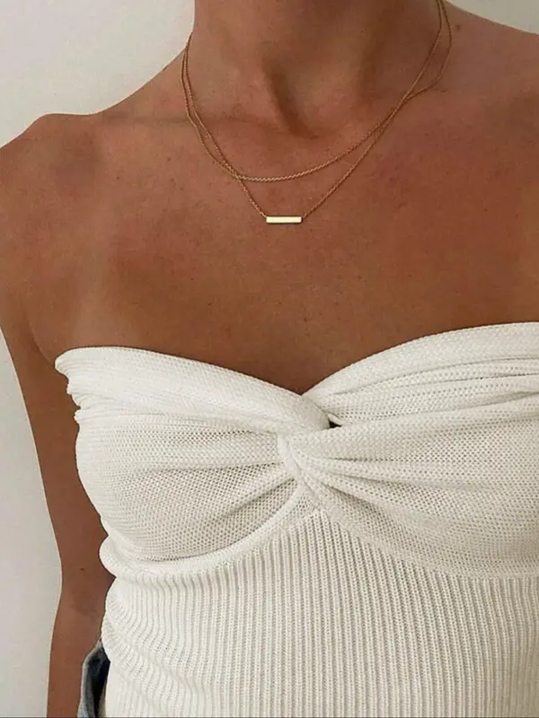 Women's Solid Color Strapless Tube Top – Trendy, Elegant & Sexy for Summer Travel, Festivals & Everyday Wear 5