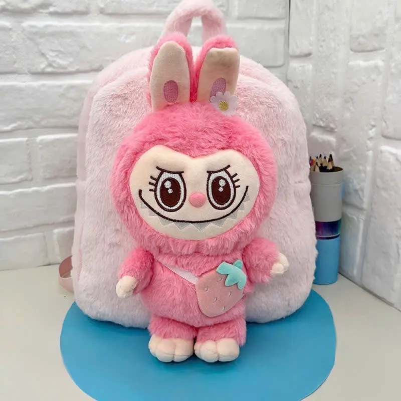 ￼Balo Labubu size to đựng sách vở đi học, đi chơi siêu dễ thương chất mềm mịn balo babytree 6