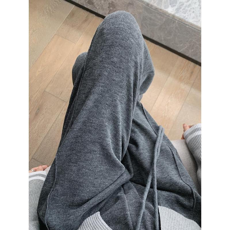 Yuxi Autumn and Winter New Narrow Wide-Leg Pants Women's Draping Effect Mop Pants Soft Glutinous Rice Shake Pants Straight-Leg Trousers Casual Pants baggy ali  jeans cargo pants  women 3