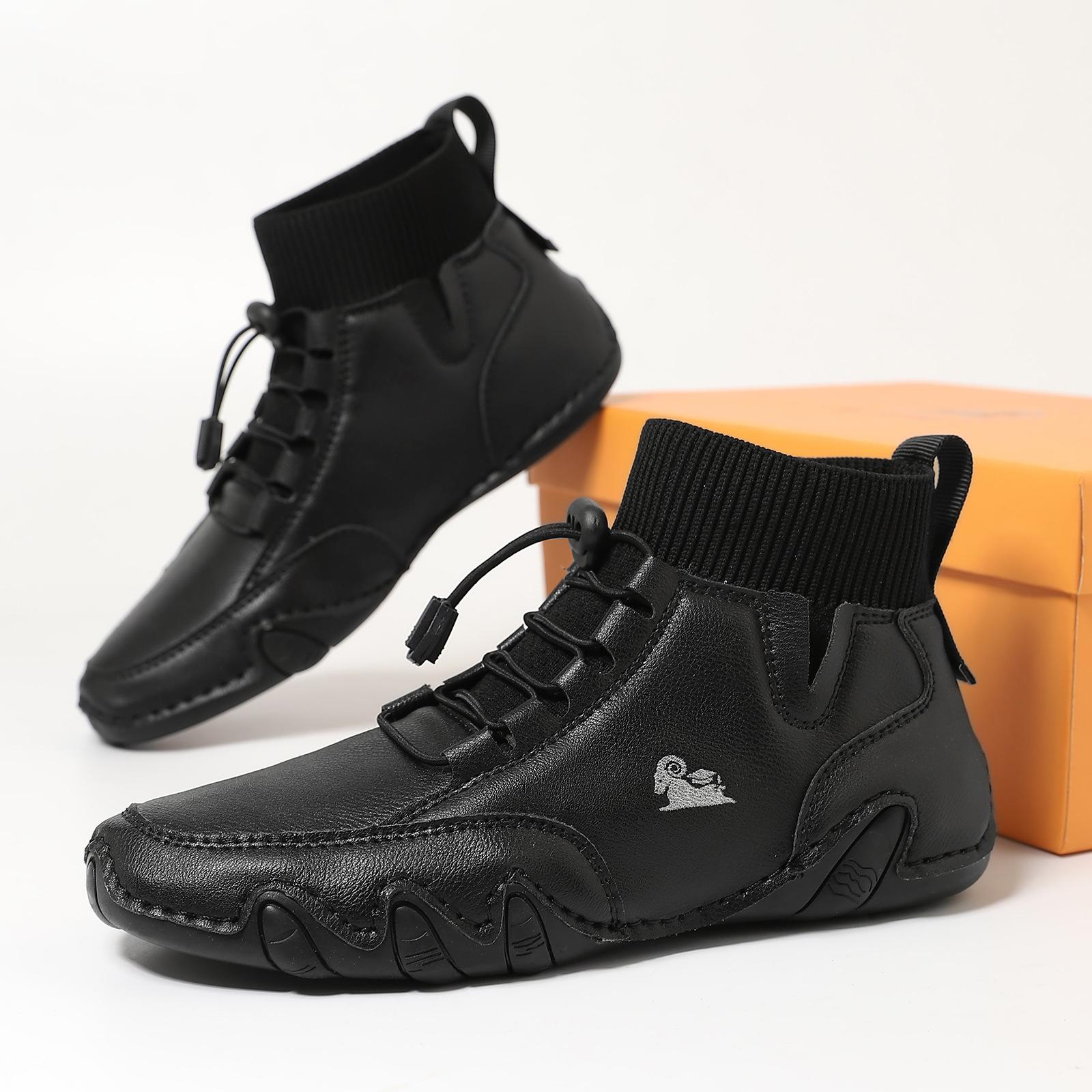 Prelesty Sepatu Martin Boots Pria Tinggi Kulit Asli Original Formal Footwear Cowok Dewasa High Top Kerja Karet Lentur Keren 345