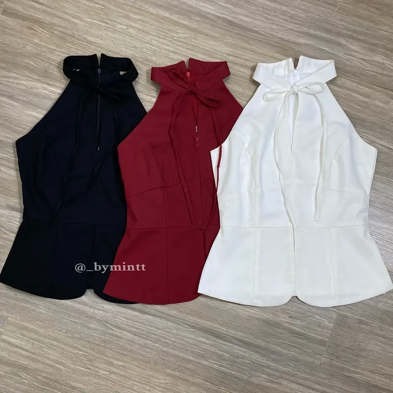 LUNA TOP | Áo yếm linen cổ tàu cách tân phong cách thanh lịch, sang trọng | By Mintt 2