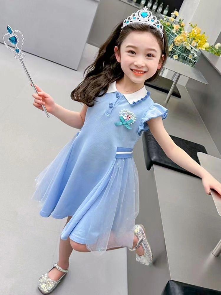 Product Introduction of Váy Elsa Công Chúa Đông Lạnh Mùa Hè Cho Bé Gái Váy Gạc Công Chúa Ngắn Tay Mùa Hè Cho Bé Gái 5