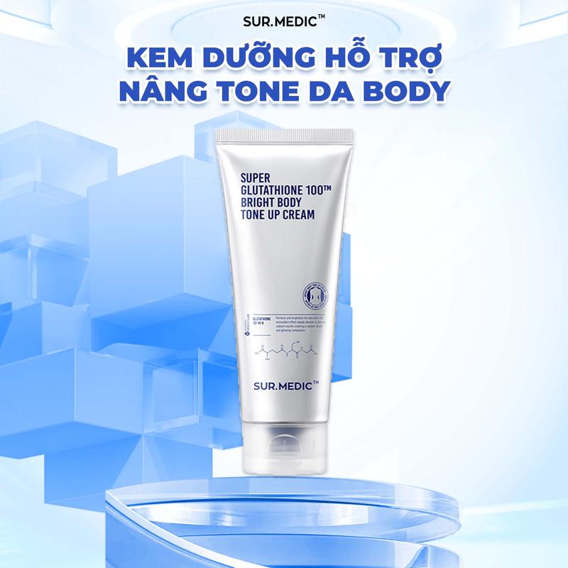 KOL - Kem Dưỡng Hỗ Trợ Dưỡng Trắng Hỗ Trợ Nâng Tone Da Toàn Thân SURMEDIC Super Glutathione 100TM Bright Body Tone Up Cream 150ml