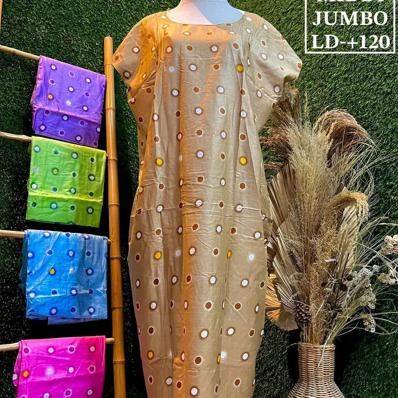 BUNDLING Daster MIDI Jumbo ld -+ 120 cm rayon ( isi 5 pcs ) Bunga daun motif 2