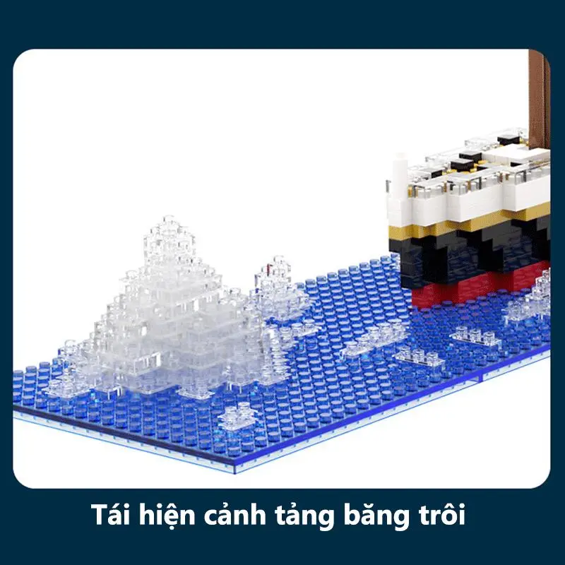 [BYLAM] Titanic khối xây dựng Đồ chơi lắp ráp khổng lồ bé trai và bé gái Xếp hình Mô hình Tàu Du Lịch Quà tặng ngày lễ tình nhân 1