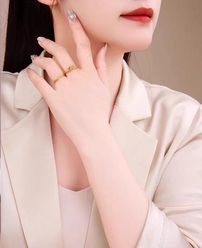 Product Introduction of Wukong, Golden Hoop Stick, Tight Hoop, Ring S925 Sterling Silver, Destiny Man 8
