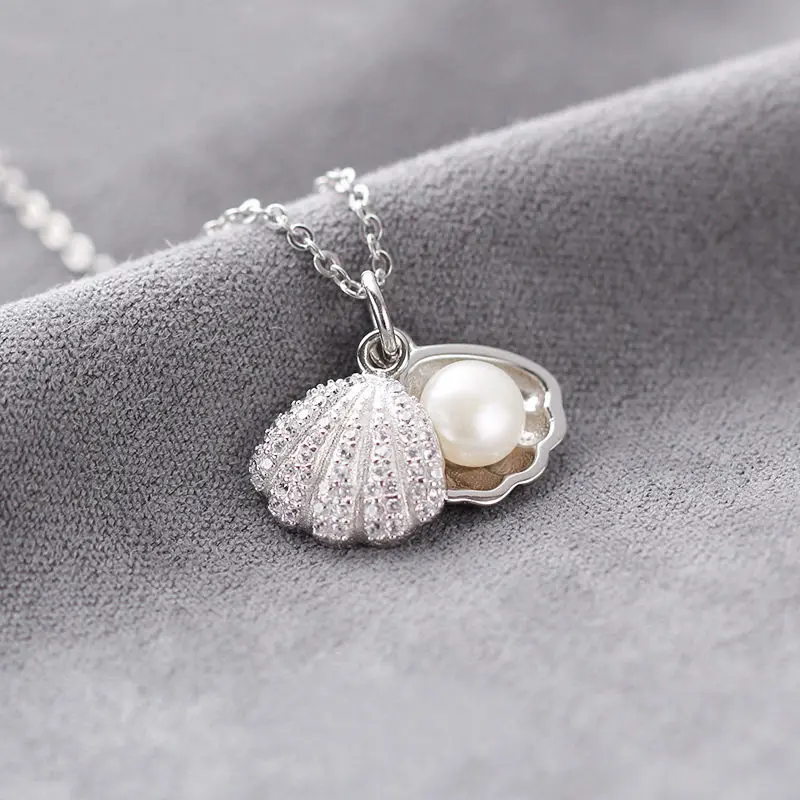 Vòng Cổ Ngọc Trai Vỏ Sò, Phong Cách Mori, Bạc 925, Dành Cho Phụ Nữ, Hợp Xu hướng, Ins Đơn Giản, Người Có Ảnh Hưởng Trực Tuyến, Tinh Tế, Cao Cấp, Dây Chuyền Xương Đòn, Giá Cả Phải Chăng, Phong Cách Tộc