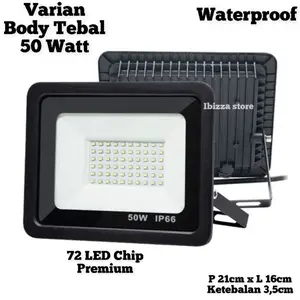 Lampu Sorot LED SLIM 50W / Outdoor / Tembak / Panggung / Lapangan / Taman-IBZ