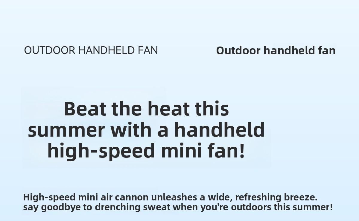 Kipas Pendingin, Kipas Genggam Mini Bergaya, Kecepatan Angin Ekstra Tinggi dengan 100 Pengaturan Kecepatan, Kipas Turbin Portabel untuk Luar Ruangan