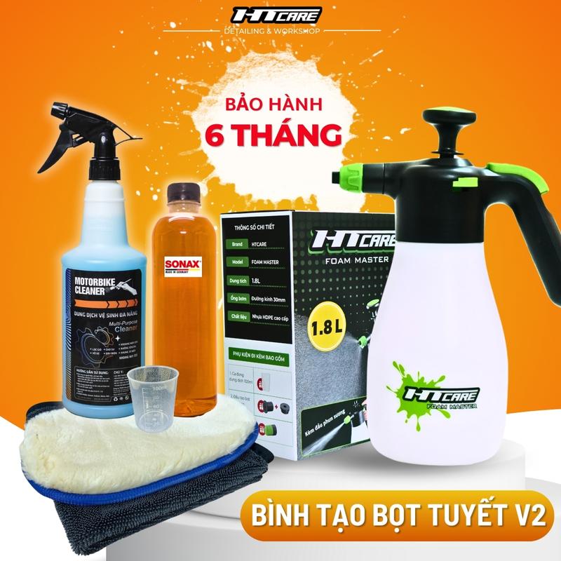 COMBO bình xịt bọt tuyết rửa xe SONAX cầm tay tại nhà dùng cho Ô Tô & Xe Máy - HTCare