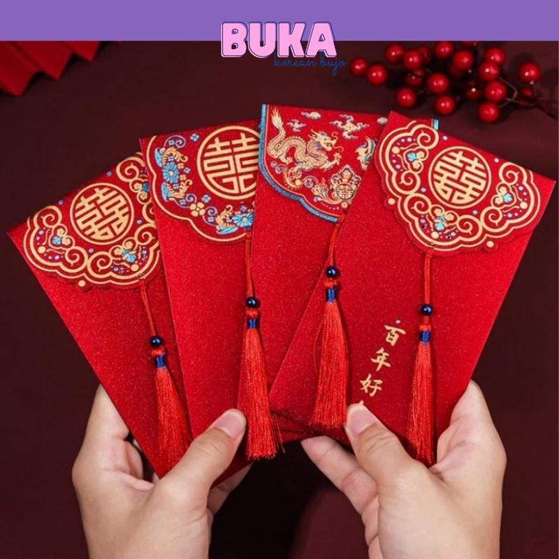 Bao Lì Xì Đỏ Tết Lì Xì Cưới Hỏi Phong Cách Sang Trọng Quà Tặng Dễ Thương May Mắn Lì Xì TẾT Mừng Năm Mới Buka