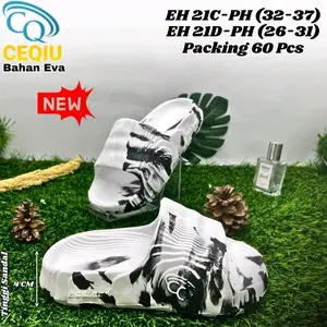 SANDAL CEQIU EH21/SANDAL SELOP ANAK/SANDAL MOTIF ABSTRAK ANAK/SANDAL LORENG ANAK