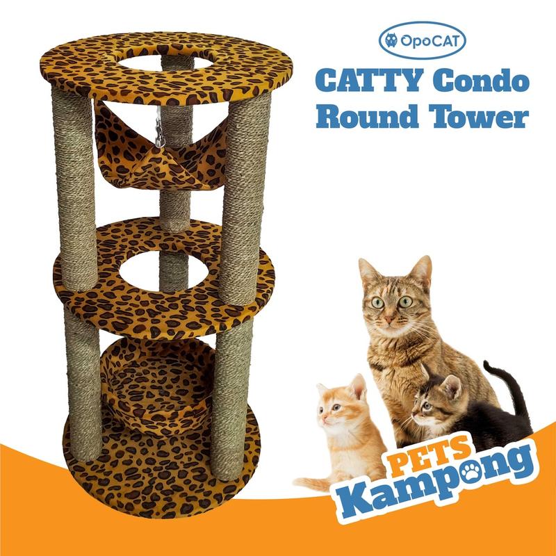 Opo Cat Catty Condo Round Tower Garukan kucing tingkat tinggi 0