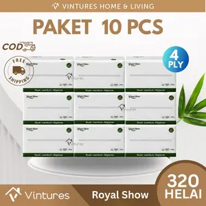[PAKET 10 PCs] Royal Show Tissue Wajah 320 Helai & 4 Ply - Tisu Wajah Premium - Halal ISO KEMENKES RI