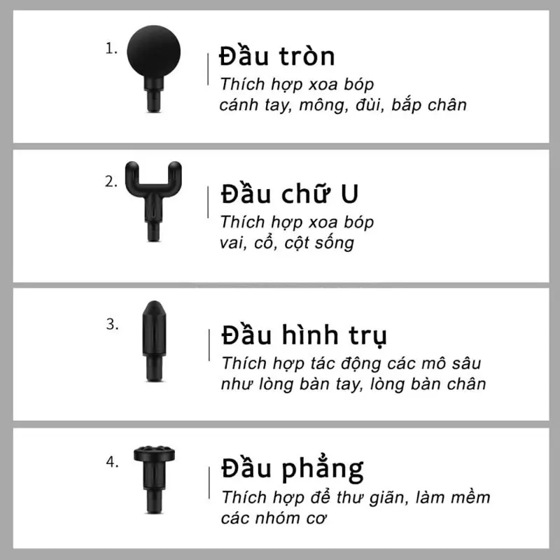 ￼Máy Massage Cầm Tay Mini 4 đầu 6 đầu chế độ KM-720 4