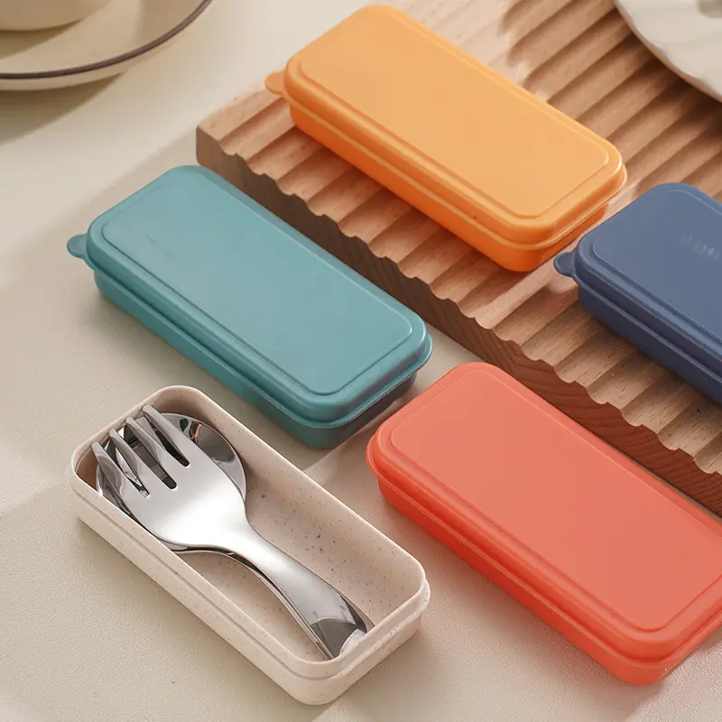 2Pcs/Set 304 Stainless Steel Portable Spoon Fork Combination Tableware Cutlery For Hiking Outdoor Camp Cooking Supplies
