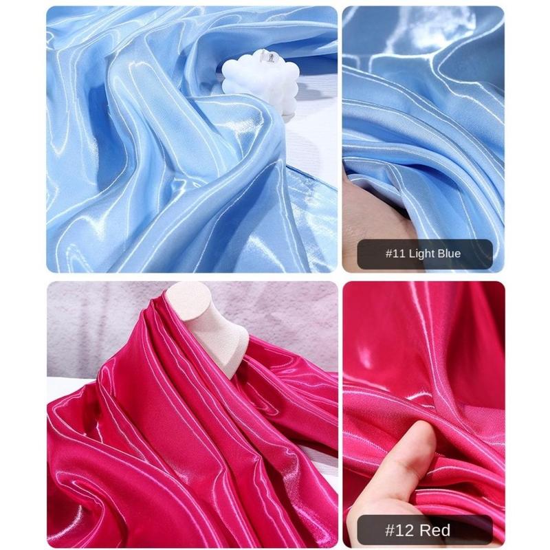 Product Introduction of Luxury Polyester Liquid Water Satin Fabric Thickened Natural Reflective Silk Satin Clothing Fabric Wedding Dress Decorative 33