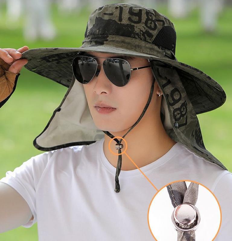 Product Introduction of Topi Kerja Pertanian, Brim Lebar, Pelindung Matahari dan Teduhan, Fesyen, Melindungi Leher dan Muka, Topi Nelayan Boleh Laras, Uniseks 19
