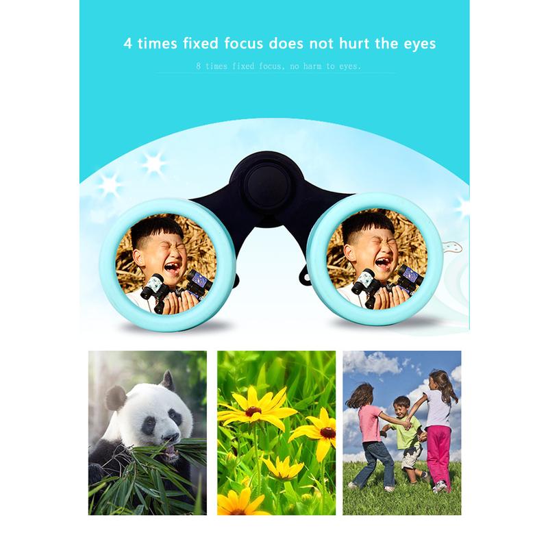 Kids Binoculars Shockproof Toy for Bird Watching Educational Learning 4X30 Zoom Small Pocket Telescope Soft Rubber Anti-skid #312155 6