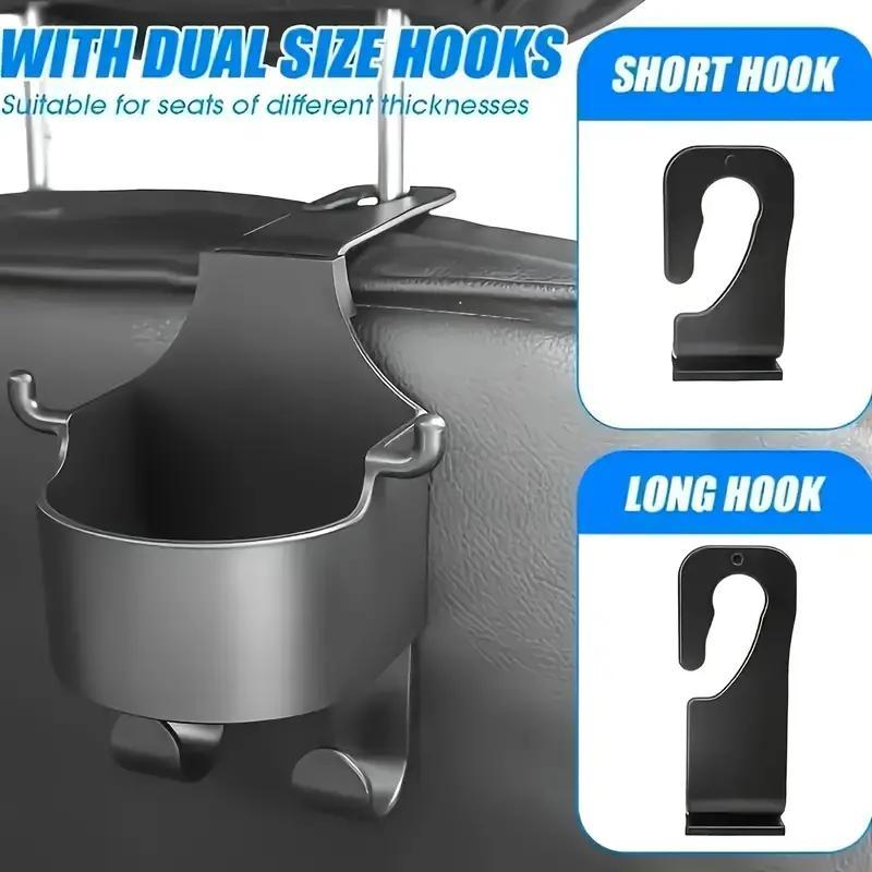 Product Introduction of Car Seat Back Cup Holder, Multifunctional Car Seat Back Hanging Hook, Drink Cup Holder with Storage Hook for Car Interior 3