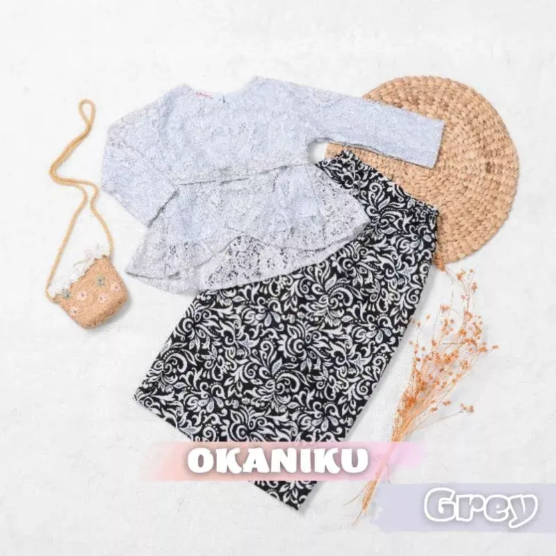 Setelan Baju Kebaya Anak Perempuan Modern Brokat Rok Span Kimono Acara Wisuda KondanganTK SD SMP Fashion 3