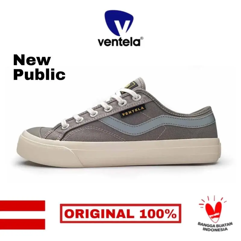 Ventela Sepatu Kasual Low Publik Grey Baru [ORIGINAL] Original Premium Shoes