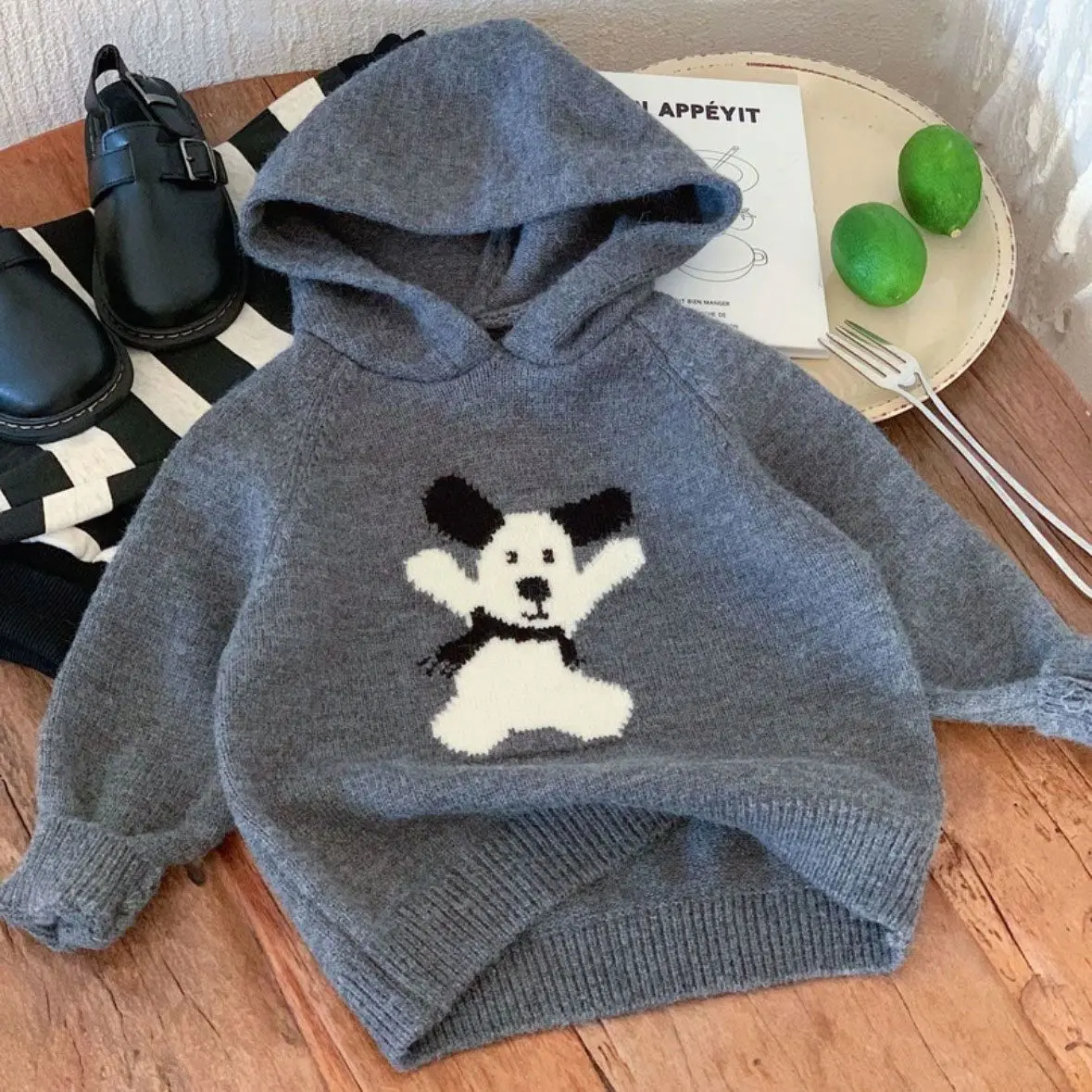 Áo Len Có Mũ Trẻ Em, Quần Áo Trẻ Em Hàn Quốc, Dành Cho Bé Trai, Phong Cách Phương Tây, Thời Trang, Áo Hoodie Áo Len Cún chó Con Hoạt Hình, Thích Hợp Cho Mùa Thu Và Mùa Đông, 2024