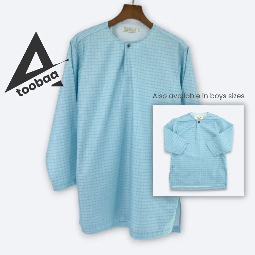 Men & Boys Kurta Inara - Blue Ice by Toobaa