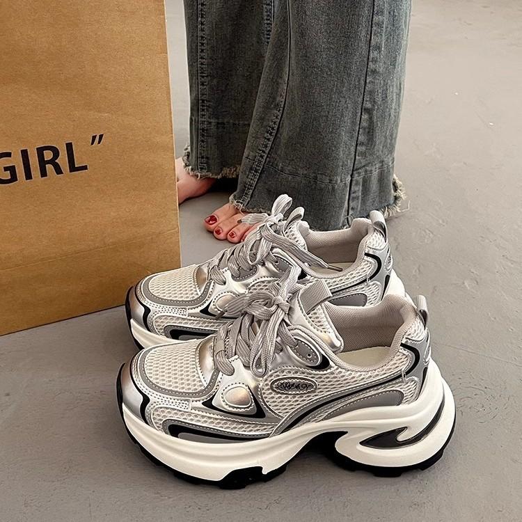 Dad Shoes Đế Dày, Dễ Phối Đồ Siêu Hot, Dành Cho Nữ, Thích Hợp Cho Mùa Lò Xo Và Mùa Thu, Tăng Chiều Cao Nhỏ Hàng Châu Âu Tuyệt Vời, Giày Thường Ngày Thể Thao, Hàng Mới Về 2024 2