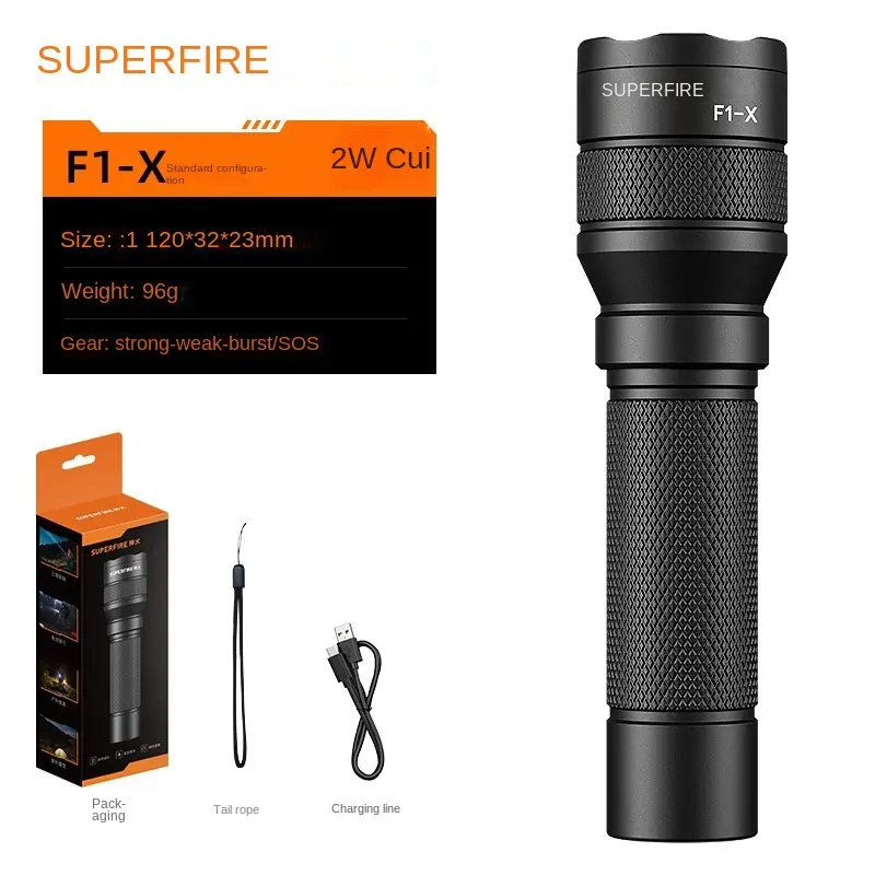 Shenhui hot F1 series multi-gear dimming flashlight strong light long-range telescopic focusing flashlight with charging indicator light
